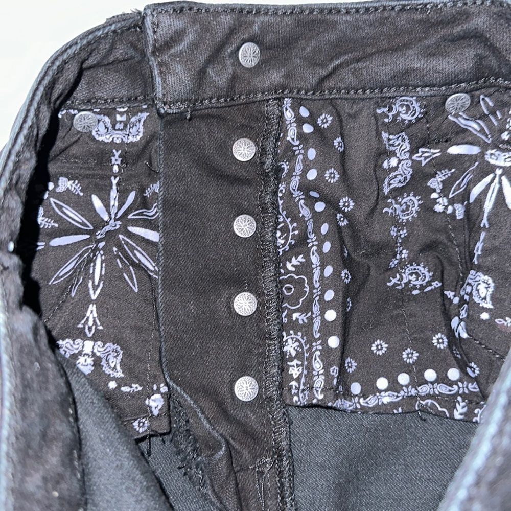 free people 26 crvy High Rise Black Raw Fringe Frayed Hem Denim Shorts - Picture 13 of 13